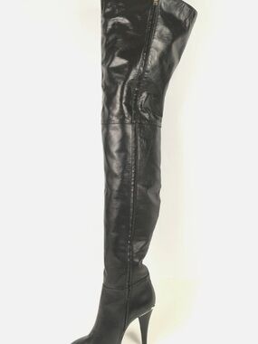 Black Over-the-Knee High-Heel Boot